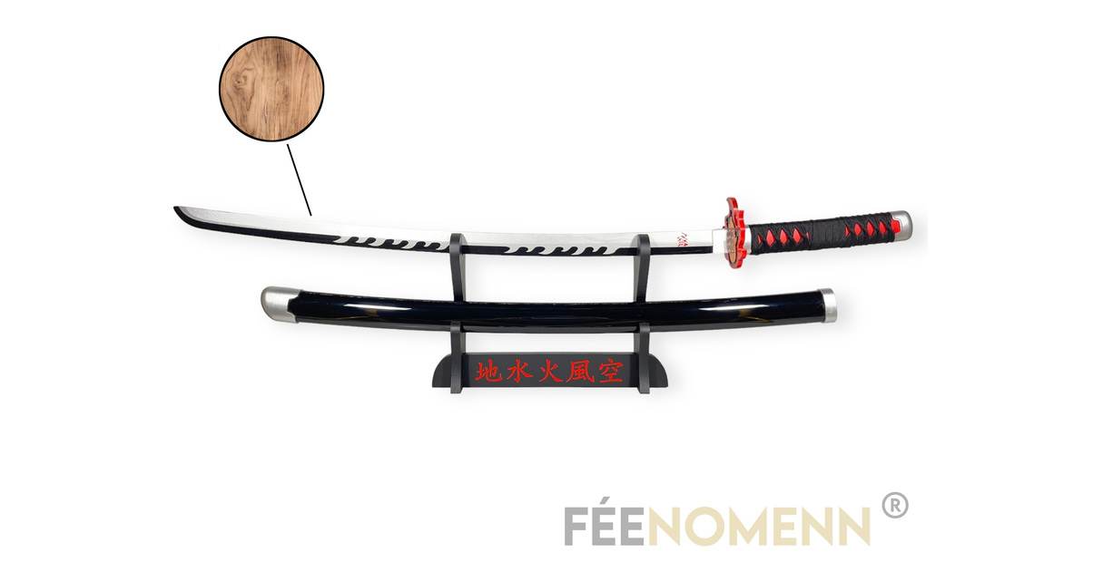 Katana DEMON SLAYER - TANJIRO KAMADO Red Nichirin - Lame Bois (SUPPORT